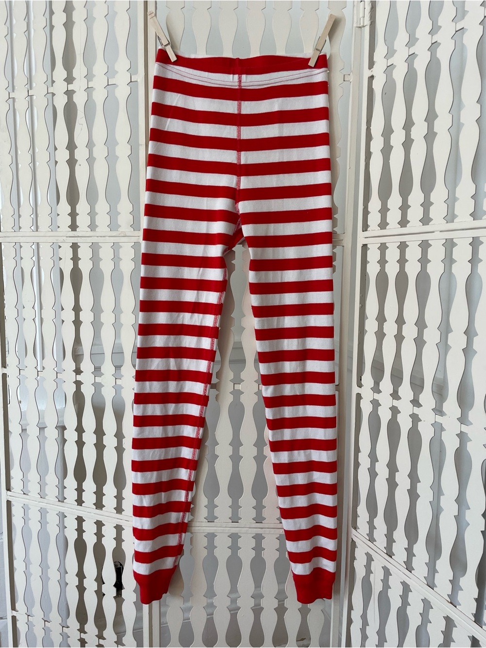 Hanna Andersson Red and White Stripe Kids Pajama Bottoms (150cm/12)